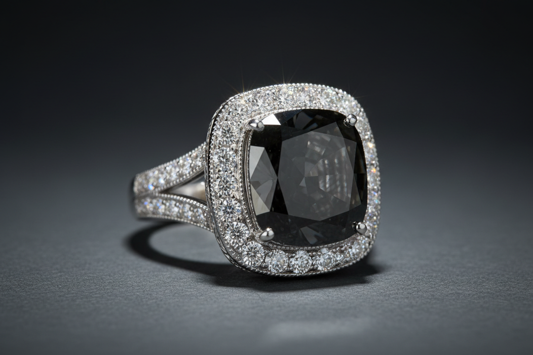 diamond ring with black